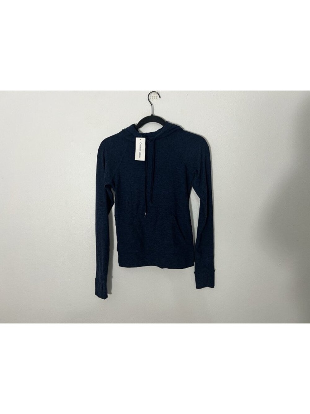 NWT Outdoor Voices Hooded Heather Navy Blue Long Sleeve Top XXS